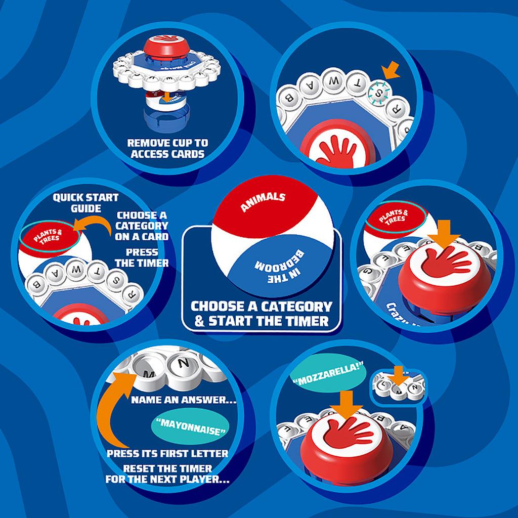 Fast Paced Word Game – Alphabet Press Board Game For Family Party & Kids Learning Fun