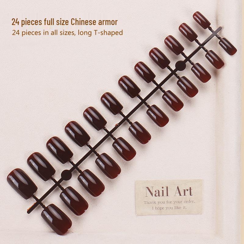 

24-Piece Pure Chocolate Wearable Nail Tips