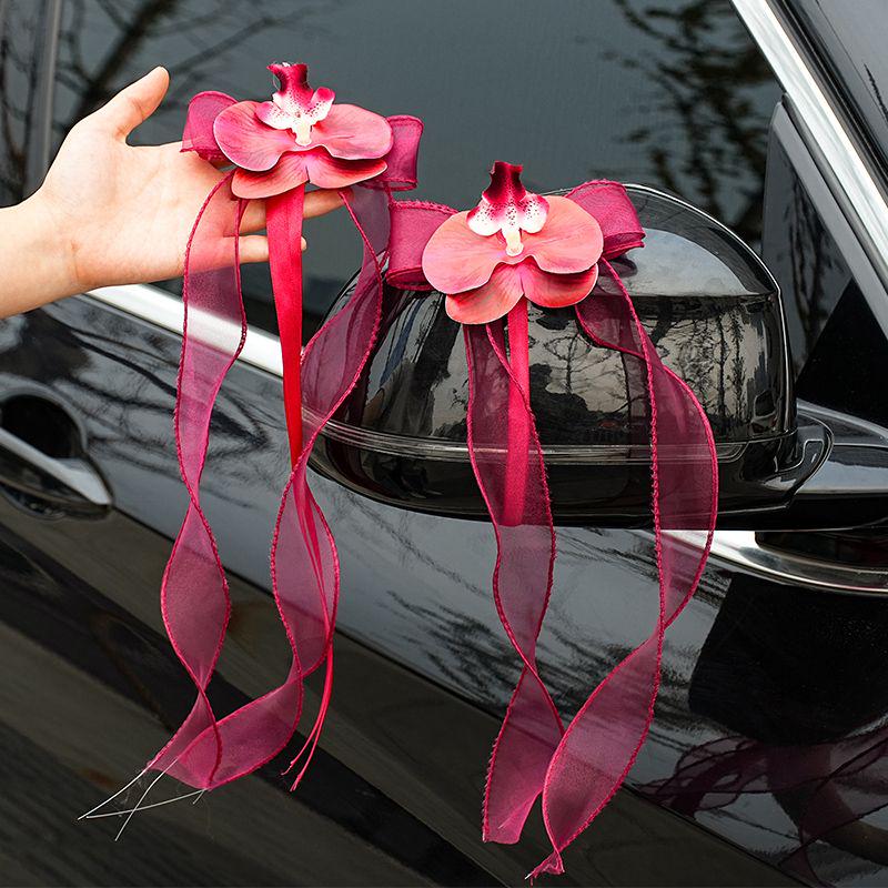 Complete Wedding Car Decoration Set: Pull Flowers & Ribbons