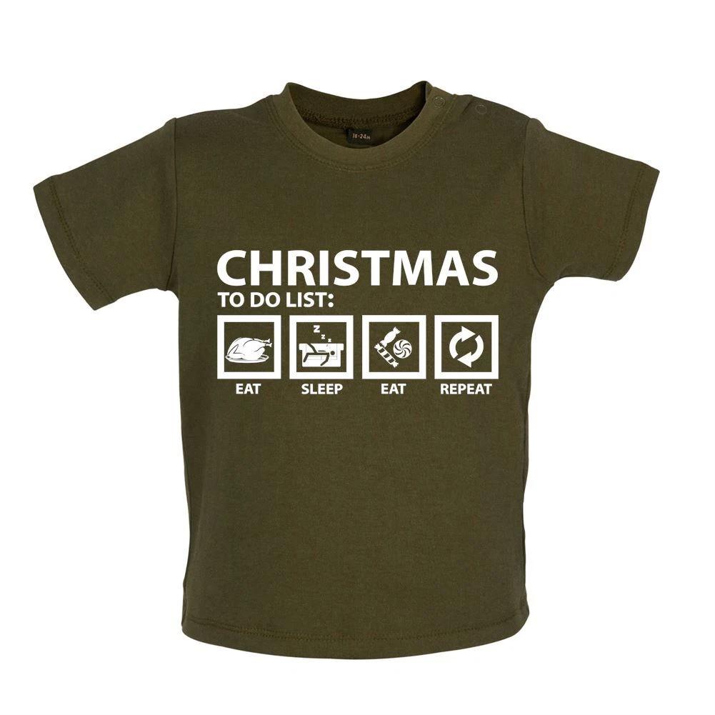 

Christmas To Do List - Baby T-Shirt / Babygrow - Funny Xmas Secret Santa Love 110