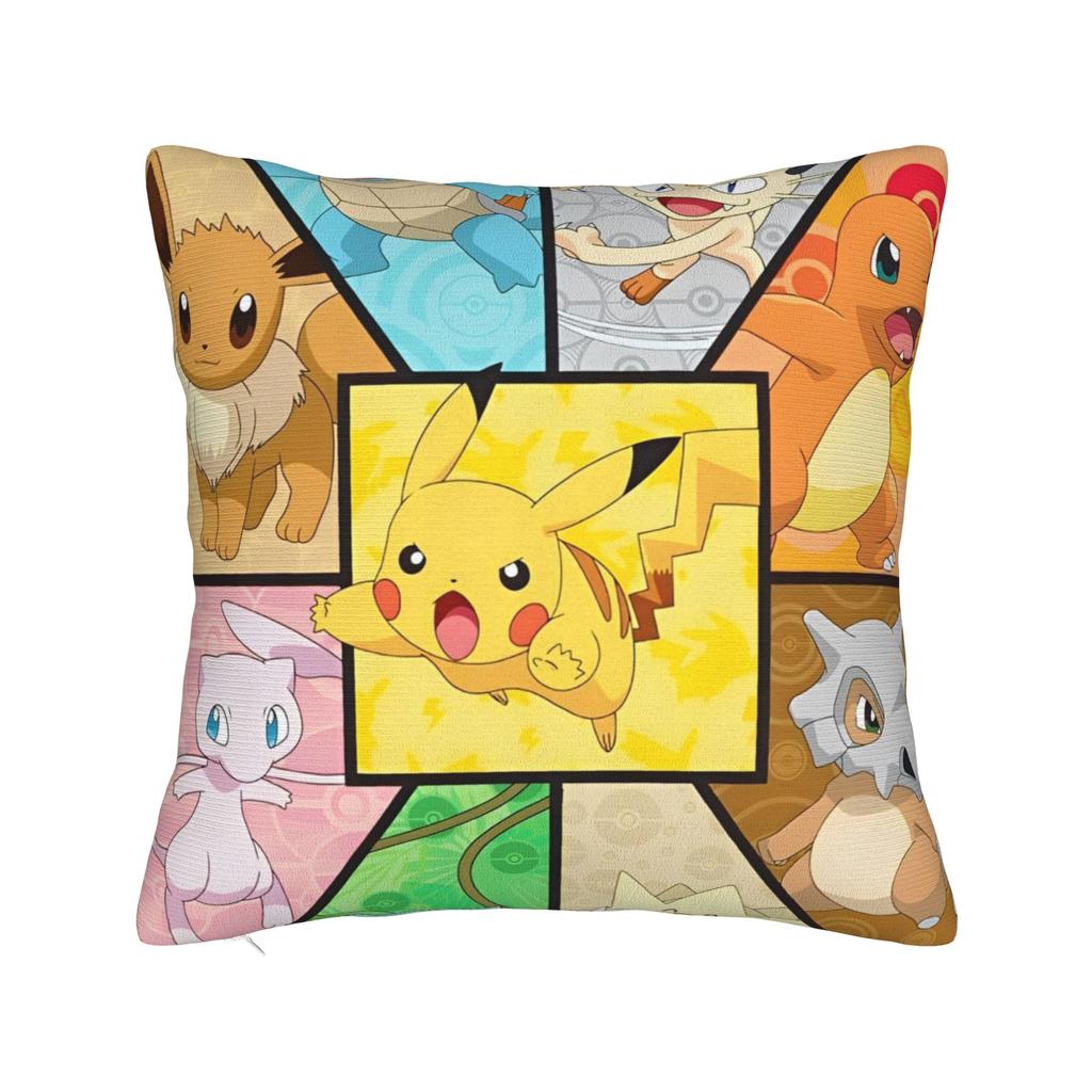 Cartoon Pillowcase Polyester Cushion Cover Decor Pokemoned Throw Pillow Case Cover Home Zipper 45X45Cm