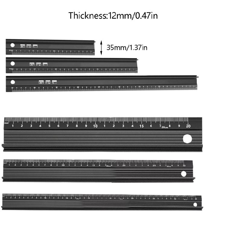 Precisions Aluminum Protective Straight Ruler Portable Safe Ruler A Must Get for Engineering & Carpentry Professional