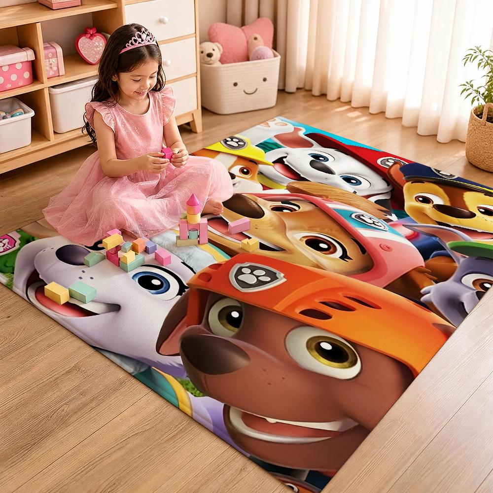 Paw Patrol Rescue Team Theme Rug Nonslip Durable Carpet For Gaming Room Play Area Home Party Decor Halloween Gift
