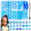 80PCS Acrylic Hair Beads Assorted Shapes Bead Kit Decorative Braiding Beads  Hair Styling