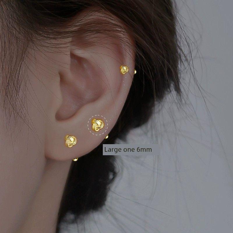 

Miss Z Sterling Silver Women s Hot-Selling Earrings Ruyi Knot [999 foot Silver] Ruyi knot earring large gold one