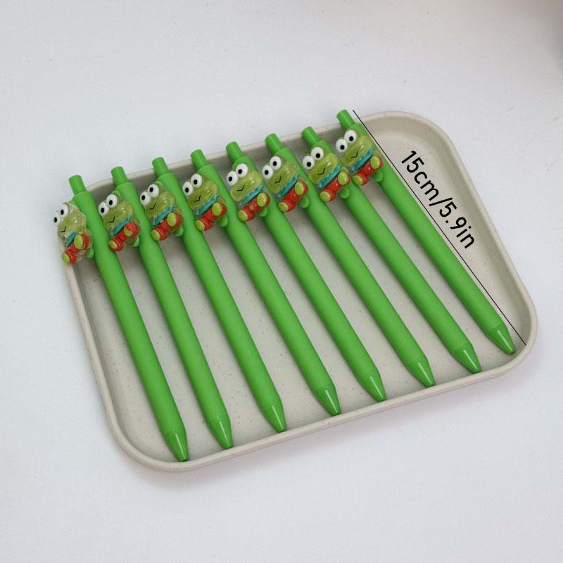 14Pcs Cute Neutral Pen Stationery Learning Office Creative Cartoon Solid Color Frog Water Based Pen Student Stationery Supplies School Office Statione