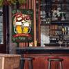 Vintage Metal Beer Clock Sign Rectangular Tin Poster Bar Wall Art 20x30 cm