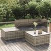 VidaXL Garden Lounge Set 4 Pcs with Cushions Grey Wicker, Outdoor Lounge Set, Furniture Set 318676
