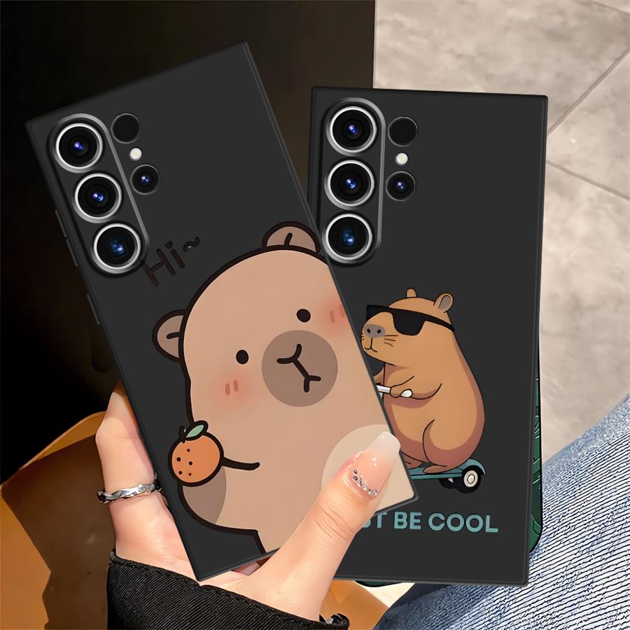 Case for Samsung Galaxy S25 S21 FE S10 S9 S24 Plus Note 20 8 9 10 S26 S20 Ultra S23 Funda Phone Cover Cute Capybara