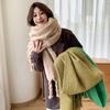 Autumn And Winter Thickened Warm Soft Waxy Solid Scarf Ins Braid Loop Yarn Shawl Scarf