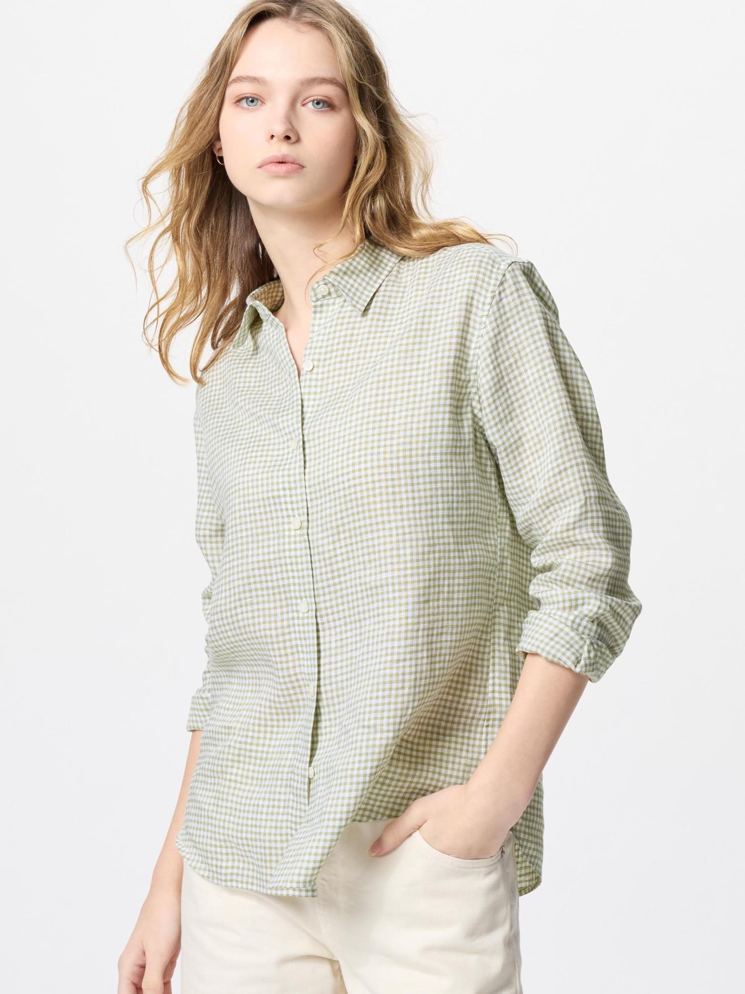 

Рубашка Uniqlo Premium Linen с длинным рукавом в клетку 52 GREEN/WOMEN S