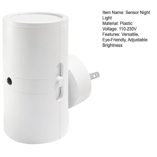 Motion Sensor Night Light with Dimmable Warm White LED Dual-Sided Lighting 90-degrees