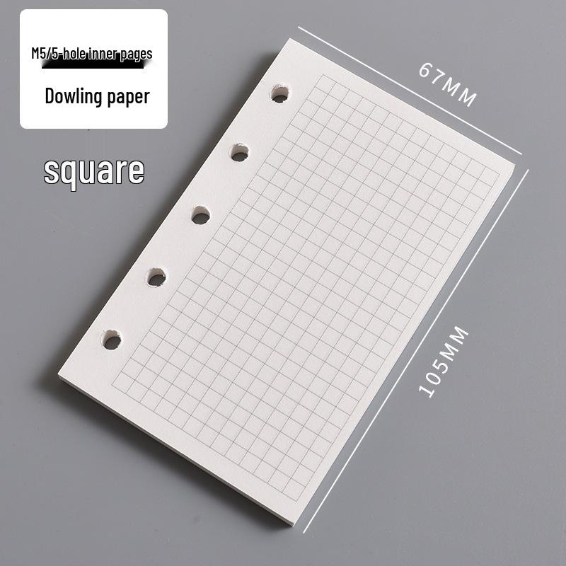 In-Stock A8 M5 Planner Refillable Loose-Leaf Inner Pages: Grid, Blank, Vertical Line, Weekly Plan, One Page Per Day, Punch-In Style.