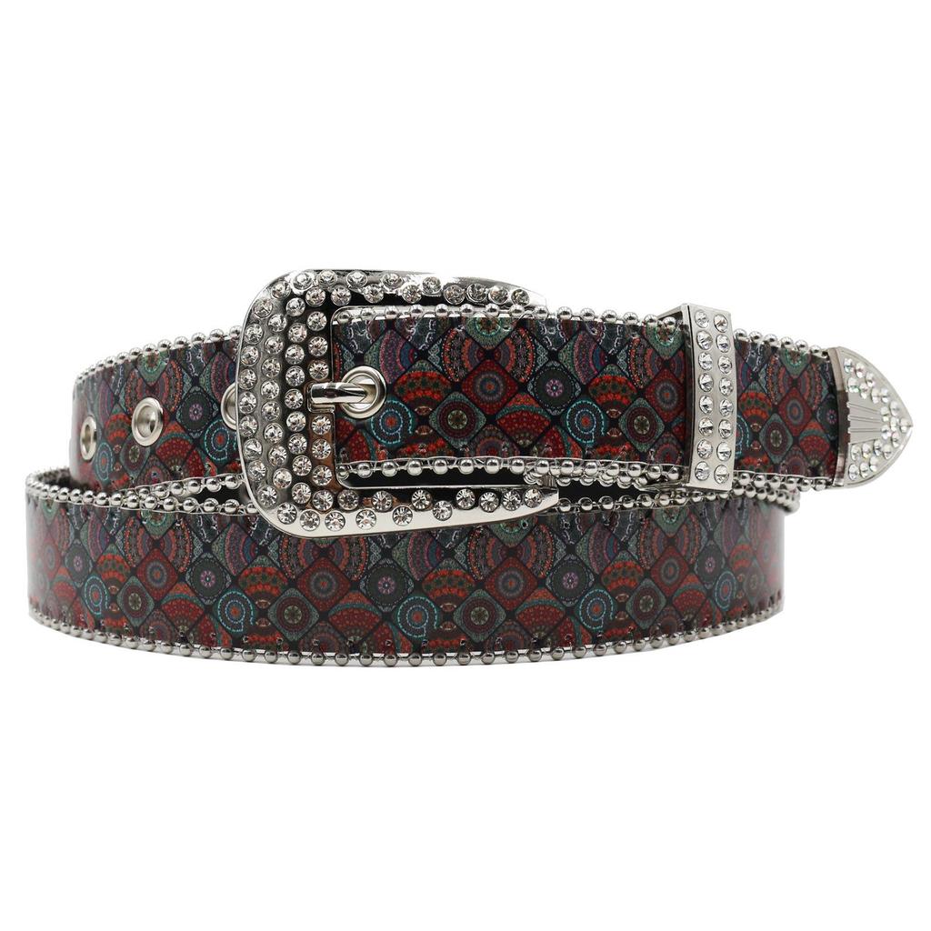 Retro Gothic Rhinestone Belt: Versatile Punk Rock Carved Waistband for Men & Women