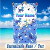 Dog Theme Beach Towel Personalized Custom Name & Text Soft Quick Dry Beach Towel for Swimming Travel