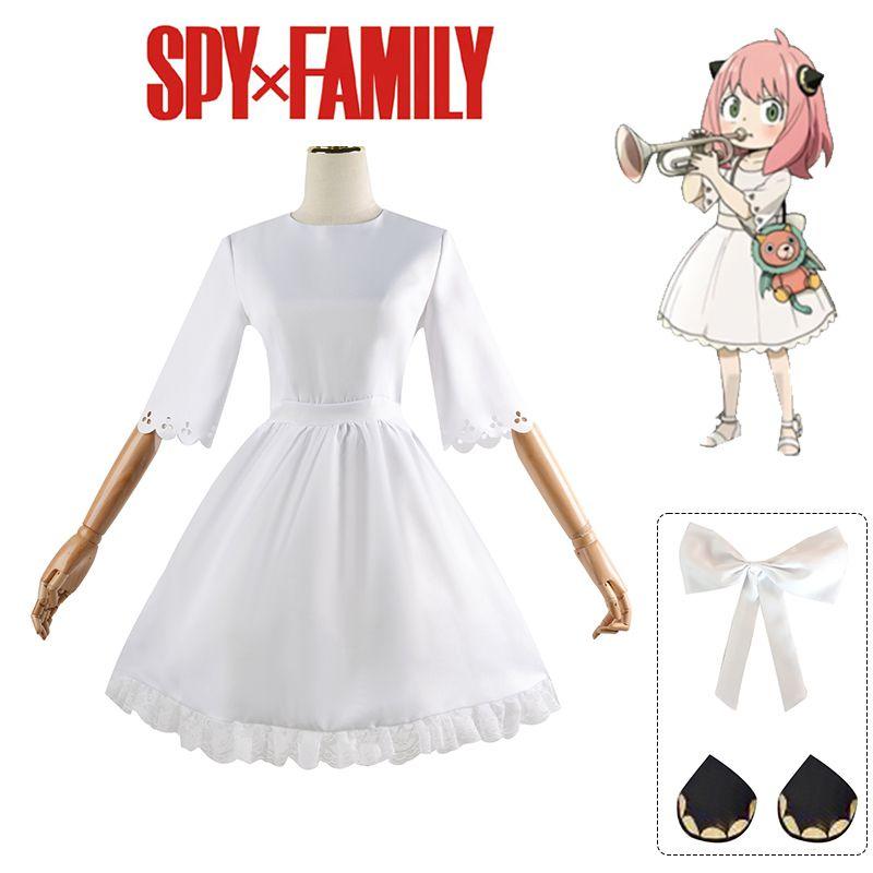 Striking Spy×family Anya Forger Cosplay Costume White Dress