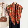 New 91 foreign style scarf women's high-end silk scarf square scarf cotton and linen headscarf spring and autumn fashion shawl thin scarf sun