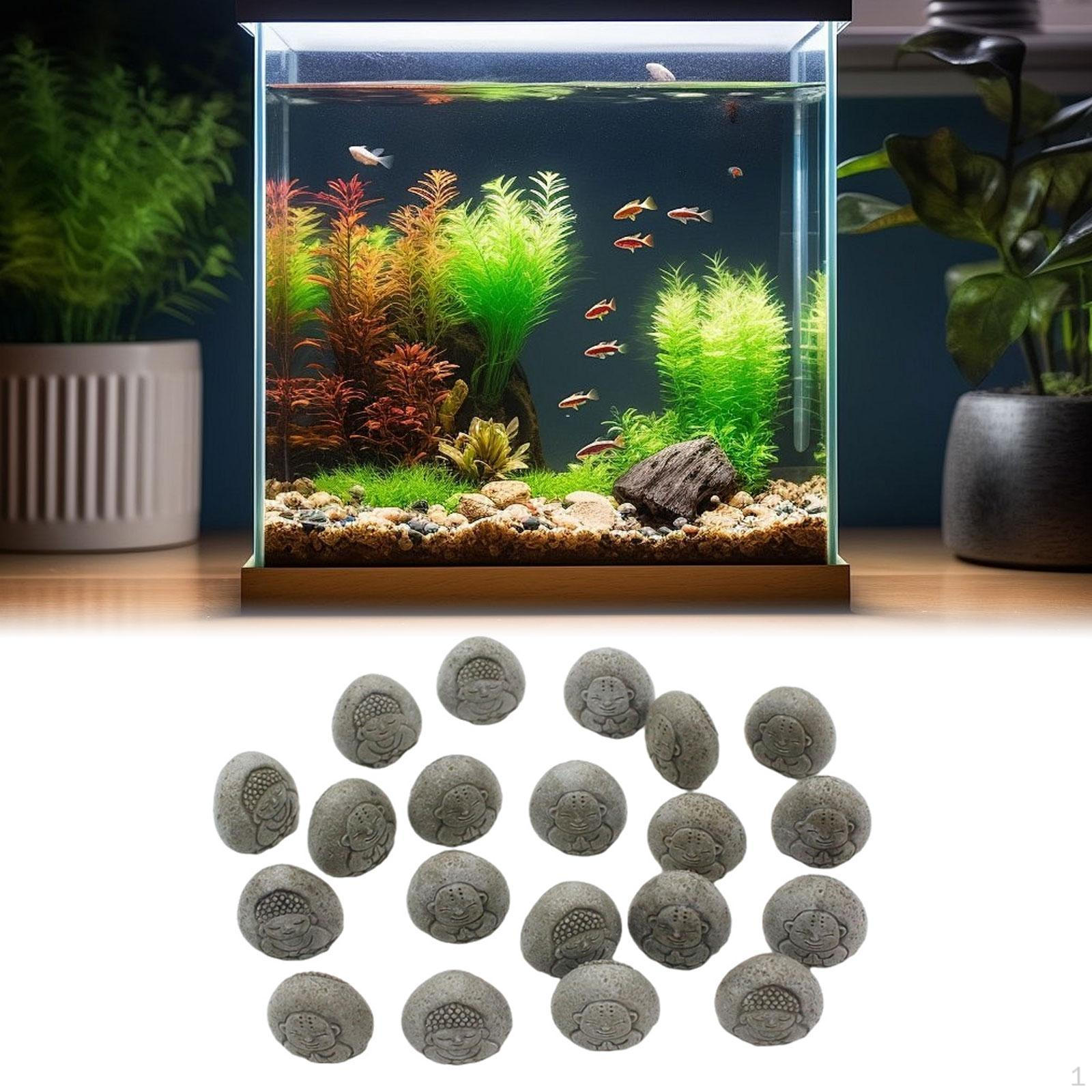 

20 Pieces Resin Stone Buddha Relief Statue Bonsai Decoration Lightweight Handcrafted Path Ornament