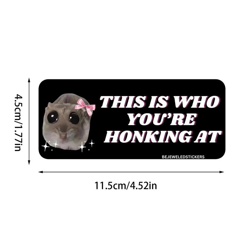 Sad Hamster Driving Sticker 3pcs Bumper Sticker Decal Cute Driver Sticker Funny Car Sticker Funny Hamster Big Eyes Decal For