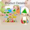 24Pcs Stacking Blocks,Wood Rainbow Blocks,Color Shape Learning Sensory Toy for Birthday