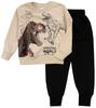 Boys' Sport Tracksuit Set Hoodie Dinosaurs Black Pants 9/10 J621s