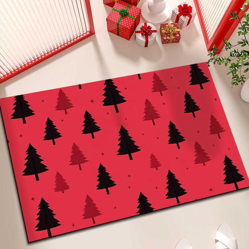 Christmas Atmosphere Diatom Mud Entry Door Floor Mat Porch Absorbent Quick Drying Non-slip Door Dirt Mat Household