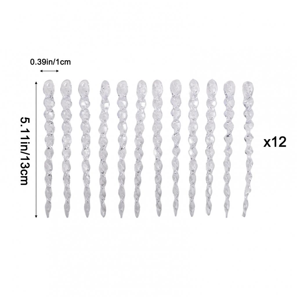 12 Piece Set Christmas Tree Decoration Icicle Ornaments Unique Display