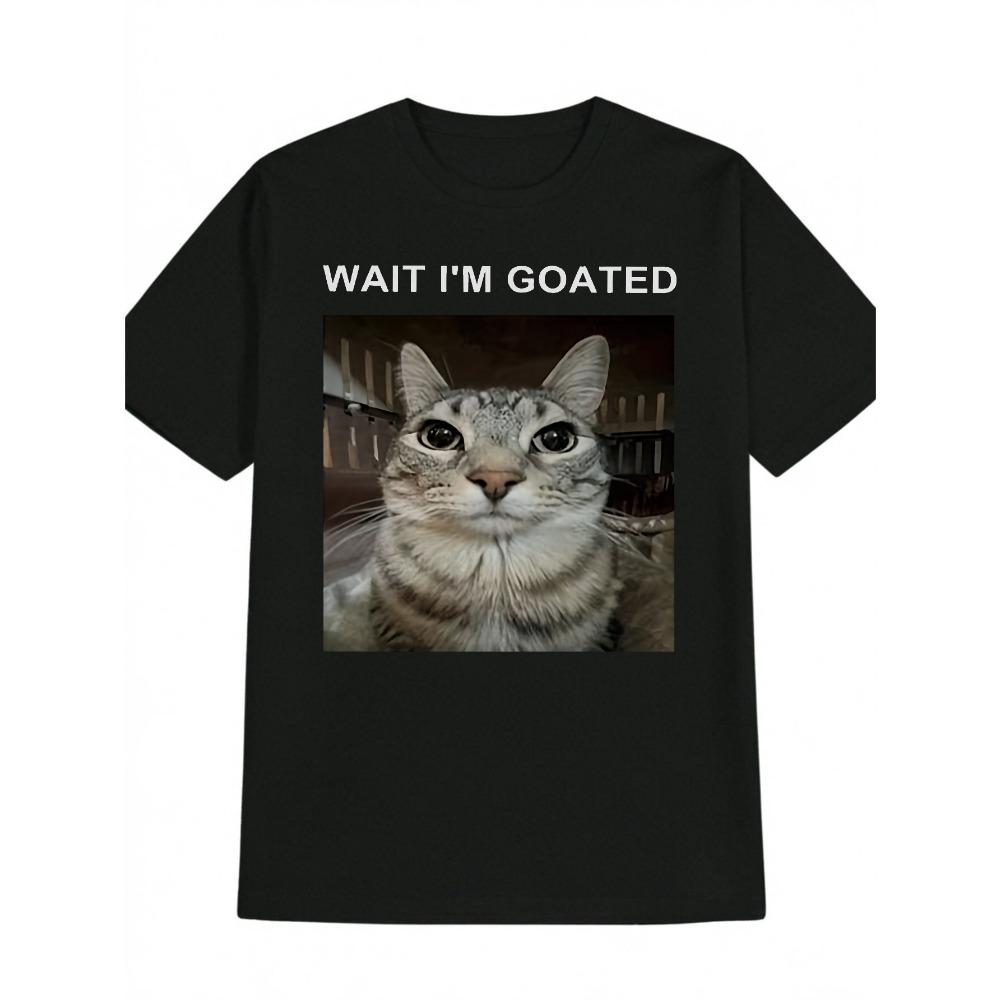 

Cat eye print pattern men s casual crew neck T-shirt soft and comfortable not easy to wrinkle men s top S