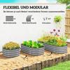Galvanised Raised Garden Bed, Metal Planter Box with Safety Edging, for Flowers, Herbs, Succulents, Silver