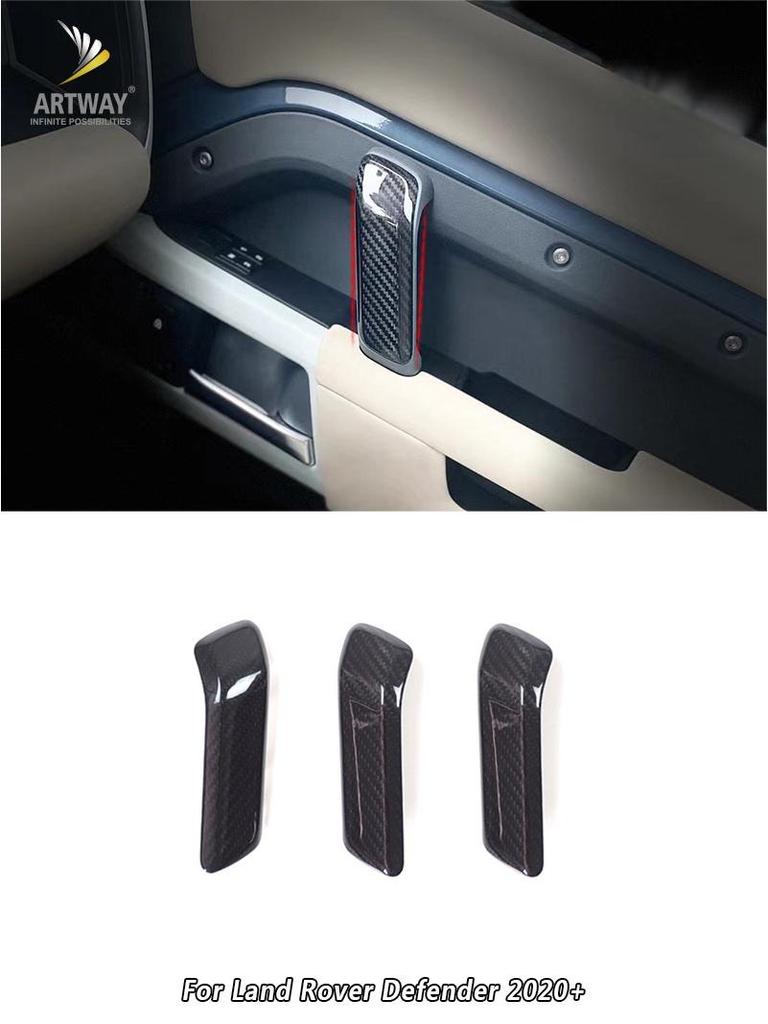 Carbon Fiber Door Handle Covers for 2020-2022 Land Rover Defender 110 Interior