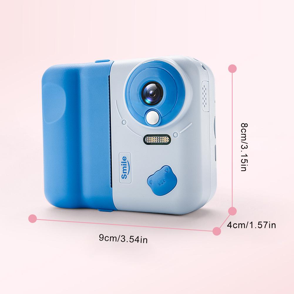 HD 1080P Children Digital Video Camera 2.4 IPS Screen Thermal Printing Camera with 3 Rolls Print Paper for Girls Boys Aged 3-12