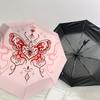 1pc Butterfly Heart Automatic Folding Umbrella 8 Rib Iron Frame,  Suitable for Travel, Daily Use, Birthday, Women & Men Gift c1231067