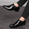 Black Patent Leather Formal Shoes for Man Big Size 46 Pointed Toe Casual Office Shoes Men Oxfords Shoes Sapato Social Masculino