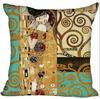 Gustav Klimt Oil Painting Printed Polyester Decorative Pillowcase Home Sofa Square Pillowcover Cushion Cover 45X45Cm