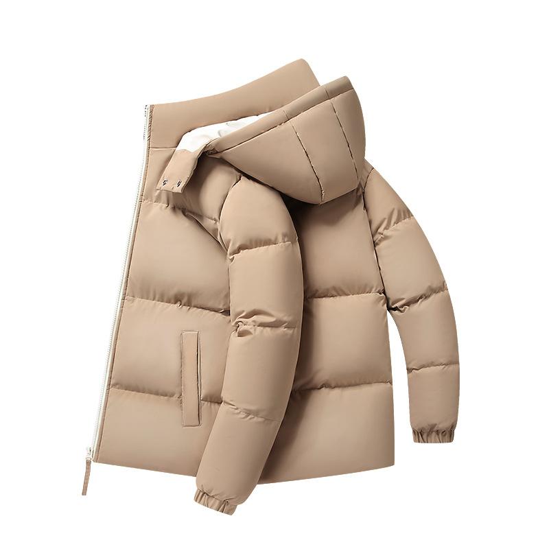 New Winter Style Men's Fashionable Thickened Warm Bread Jacket Cotton Jacket Removable Hat Simple and Versatile