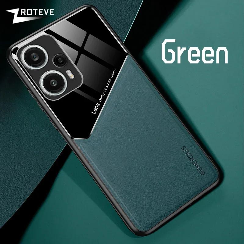 

Для PocoF5 чехол PU кожаный автомобильный магнитный жесткий чехол из ПК для Xiaomi Poco F6 F5 Pro Xiomi Mi Pocophone F3 F4 GT чехлы для телефонов For Poco F5 зелёный