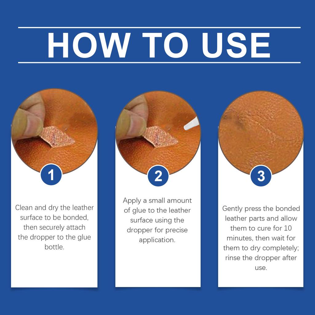 Pegamento para Cuero - Un Adhesivo Conveniente y Multifuncional Para el Uso Diario en Tejidos de Cuero Domésticos. 50ml