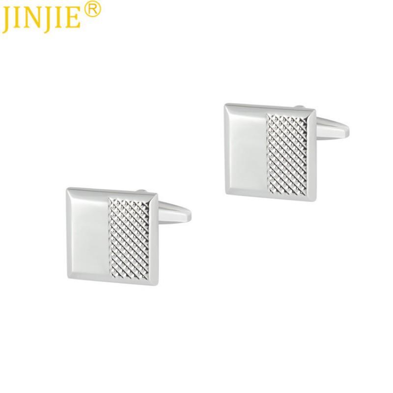 Smooth Brushed Solid Metal Cufflinks Men s French Shirt Natural