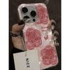 16E Rose ral Coque Peinte Pour iPhone 15 14 13 12 11 Pro Max X XR XS 7 8 16 Plus Housse Souple