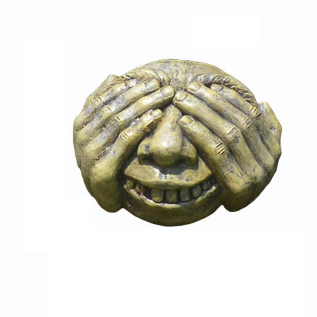 Weird Face Bark Statue, Decorative Resin Stone Statue Funny Statue With Facial Features, Garden Decoration Whimsical Gothic Garden Statue