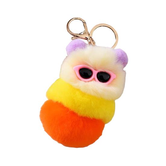Keychain Pendant Cartoon Plush Caterpillars Charm Key Chain Hanging Ornament Decorative Pendant Wallet Backpack Car Keys