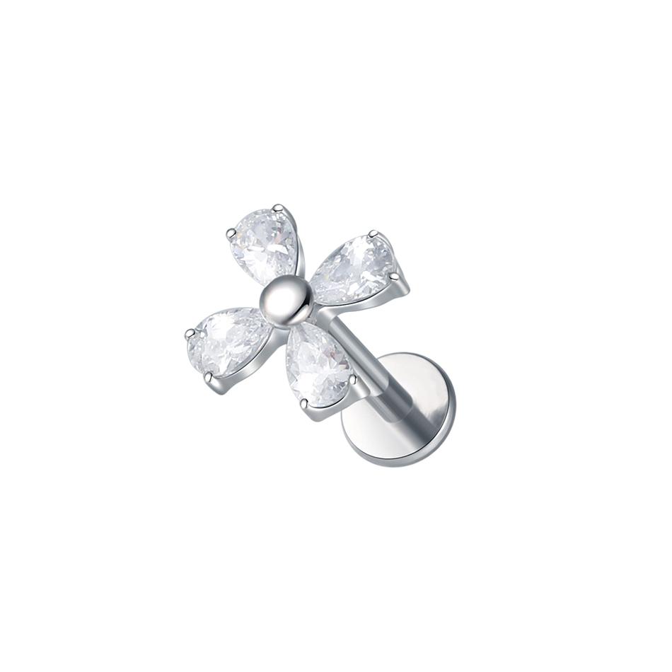 Titanium Internal Threaded 16G Animal Series Snake Cat Fish CZ Labret Piercing Jewelry Conch Helix Cartilage Earring Stud