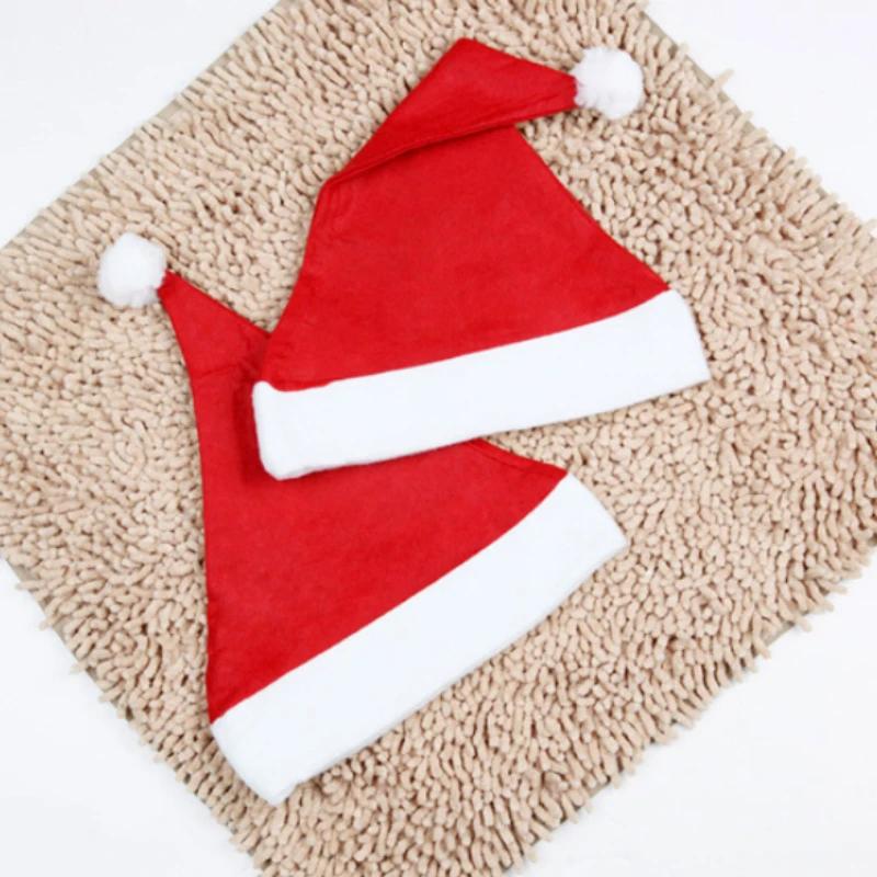 Vánoční čepice Plyšová Měkká Ultra Silná Teplá Čepice Santa Clause Silná Ultra Měkká Plyšová Čepice Santa Clause Festivalová Čepice Bavlna Samet