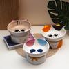 High Footed Ceramic Cat Bowl, Pet Bowl, Slanted Neck Protection Bowl, Decorative Ceramic Storage Box, Desktop Storage
