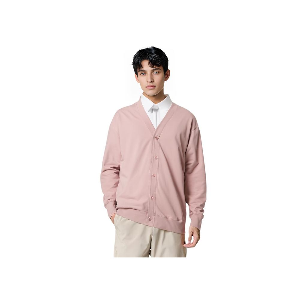 Uniqlo Loose Couple Casual Long Sleeve Cardigan Sweater Unisex Sweater Pink 462199-11