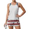Women’s Tankini Two Piece Swimsuit with Sleeveless Tank Top and Printed Shorts Athletic Swimwear Set for Outdoor Activities