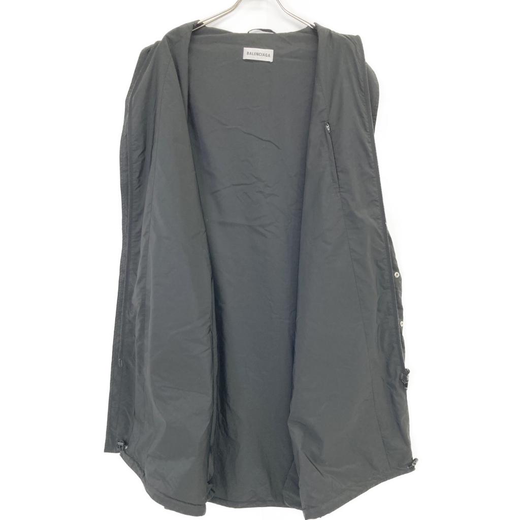 Balenciaga Black 518184 Back Logo Opera Raincoat Coat 34 blackUsed