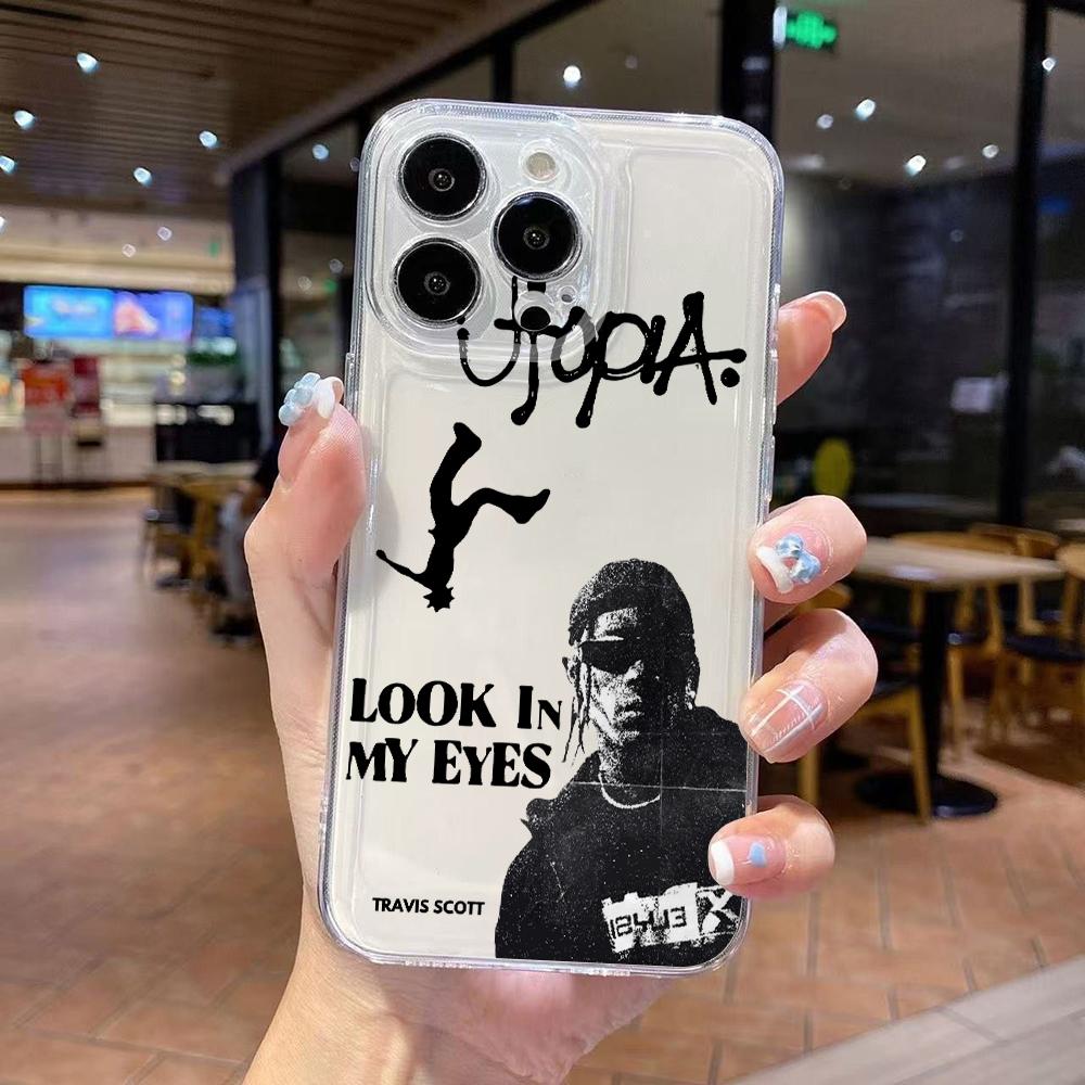 

T-Travis S-Scott Cactus Jack Phone Case for iPhone 17 Air 16 15 14 Plus 13 12 11 Pro Max X Xs XR 8 e Soft TPU Transparent Cover iPhone 14