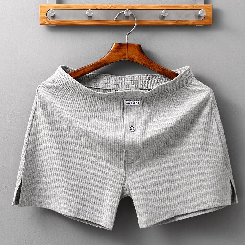 Men's Summer Cotton Ribbed Sport Shorts - Breathable, Solid Color, Plus Size Underwear