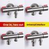Double Handle Stainless Steel Faucet Bathroom Washing Machine Faucet Dual Use Angle Valve Inlet Valve Accessories